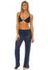 PULL ON PANT WITH SIDE SLIT - GOFRET